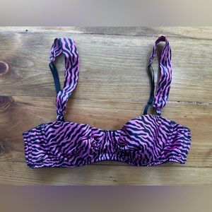 Pink Zebra Print Sexy Satin Bra